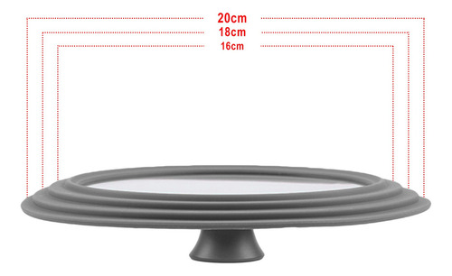 Cubierta De Tapa De Vidrio De Silicona Sartén De Gris_22cm