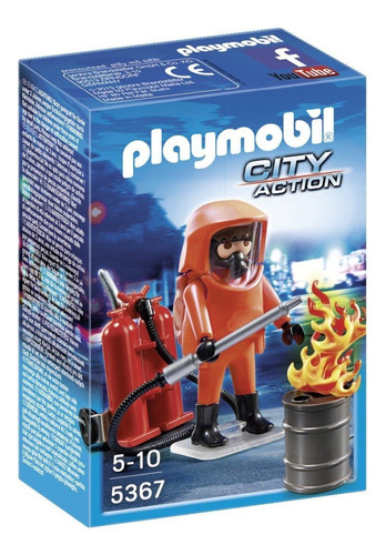 Figura De Acción  Bombero De Playmobil Bomberos