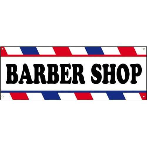 Banner De Vinilo De 18x48 Pulgadas Barbería