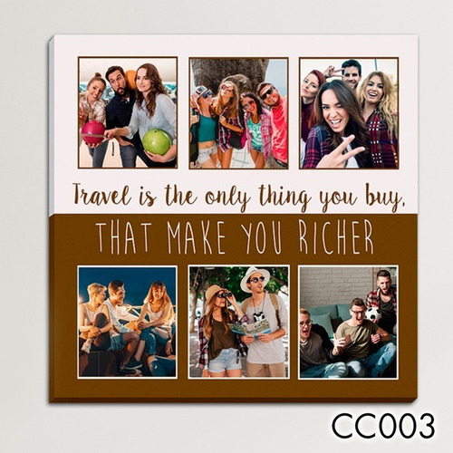 Imagen 5 de 10 de Cuadro Collage En Lienzo 50x50cm Superpromo Cod.04