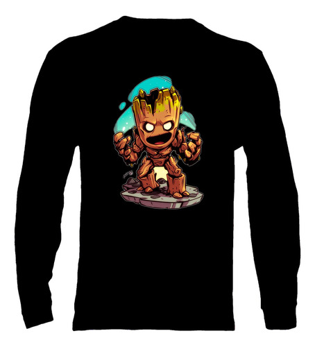 Polera Manga Larga Guardianes De La Galaxia - Ver 02 - Groot