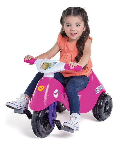 Triciclo Tico Tico Rosa Infantil Com Pedal Lelecita Calesita