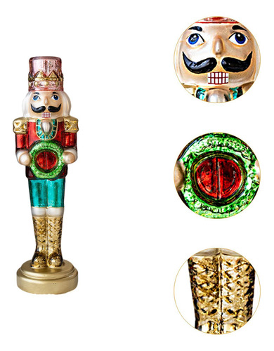 Figura De Cascanueces De Navidad Figuras Grande Base Dorada