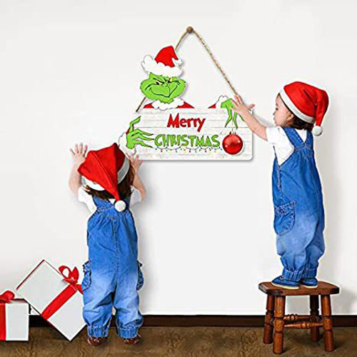¡ Letrero Colgante De Madera Grinch En Navidad