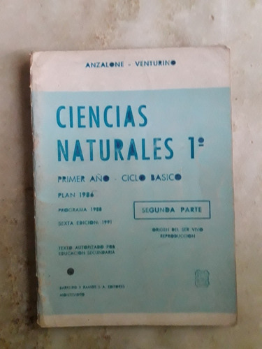 Libro Ciencias Naturales 1°,primer Año,segunda Parte