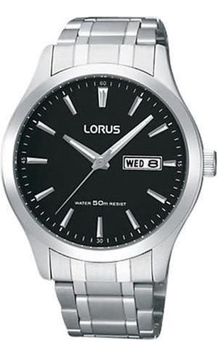 Reloj Lorus  Rxn23dx-9 Caballero Acero Clásicos Negro