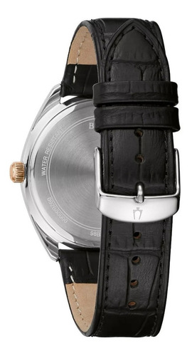 Reloj Bulova Classic 98b367 Original Para Hombre E-watch Color de la correa Negro Color del bisel Plateado Color del fondo Negro