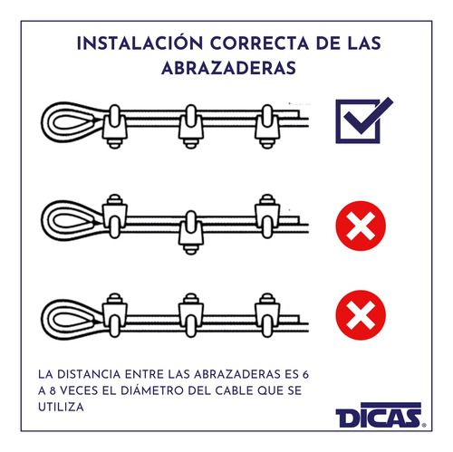 Abrazadera Candado Grampa Para Cable Acero 8 Mm 100 Unidades