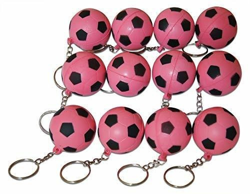 Novedosos Llaveros Merk Pink Soccer De 12 Piezas Para Favore