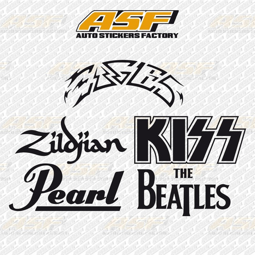 Sticker Calcomania Vinil Zildjian Pearl Kiss Eagles