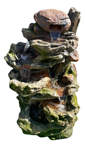 Fuente De Agua Gigante 102cm Cascada Piedras + Luz Led Zn