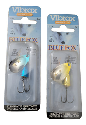 Cucharas Blue Fox Vibrax Modelo Super Shallow #2 6 Gr Plateado