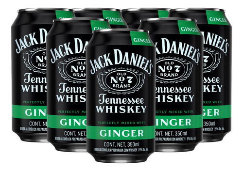 Pack X24 Latas De Bebida Jack Daniel's Con Ginger 350 Ml C/u