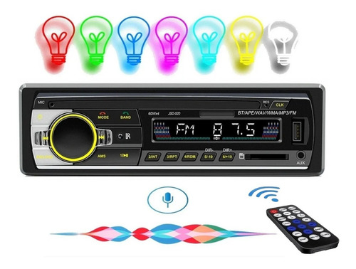 Reproductor Mp3 1 Din Con Bluetooth Auxiliar Para Auto Siri