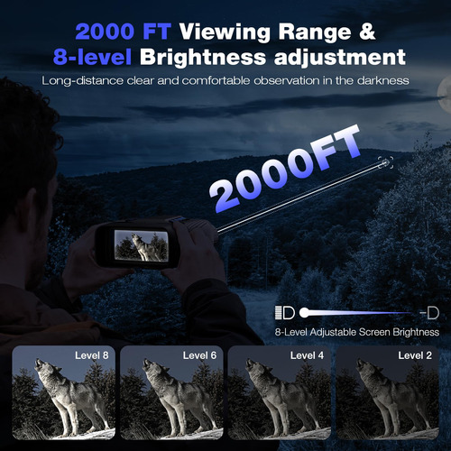 Óculos De Visão Noturna Loatos 4k Com Bateria Recarregável D