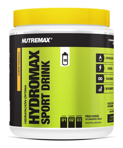 Hydromax 600 Gr - Bebida Hidratante Isotónica - Nutremax