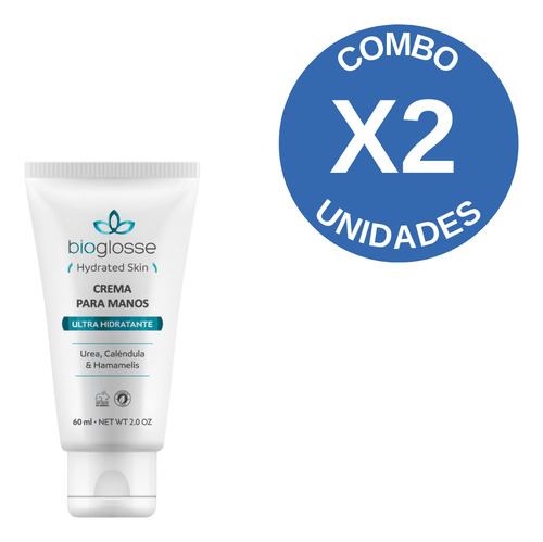 Combo X2 Crema Para Manos Ultrahidratante Hydrated Skin 60ml
