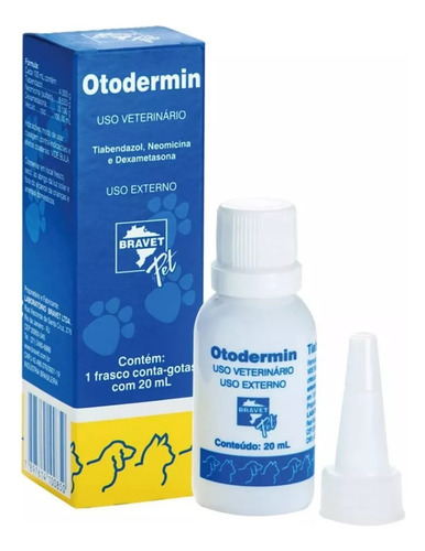 Remedio Dor De Ouvido Cães E Gatos Otodermin Bravet 20ml