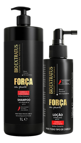 Força Com Pimenta Crescimento Sh 1l + Loção Bio Extratus