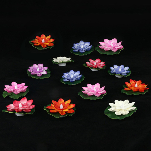 6 Piezas Led Flotante Lotus Light Pond Pool Decoración De