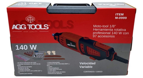 Moto-tool 1/8 Rotativa Profesional 140w Con 97 Accesorios