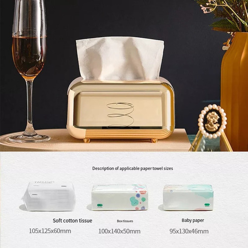 Caja Papel Dorada Lujo Para Guardar Servilletas