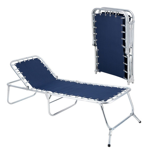 Catre Plegable Para Dormir Portatil Camping Ortopedico Lona Color Azul