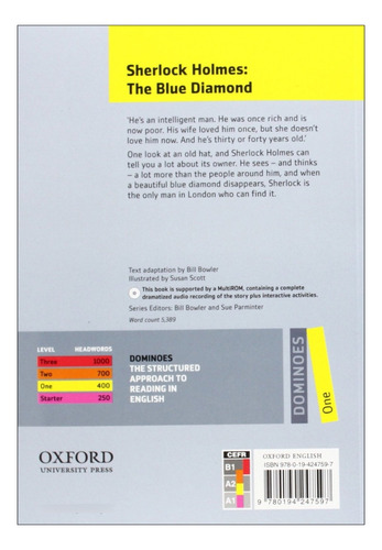 Livro Sherlock Holmes: The Blue Diamond Level 1 Cd Audio Oxford