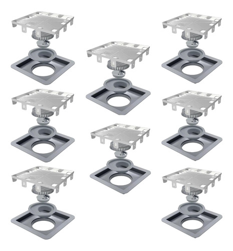 Ralo Linear 15x15 Tampa Oculta 209 Kit Com 8 Peças Elleve
