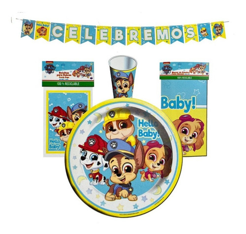 Kit Fiesta Paw Patrol Baby Para 6 Niños.