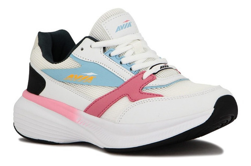 Avia Zapatillas Acordonadas Para Dama Rebecca- White/plum