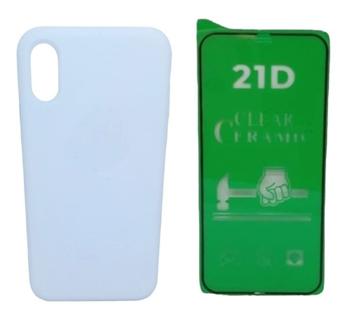 Estuche Silicone Case Para iPhone X- Xs Y Vidrio Ceramico
