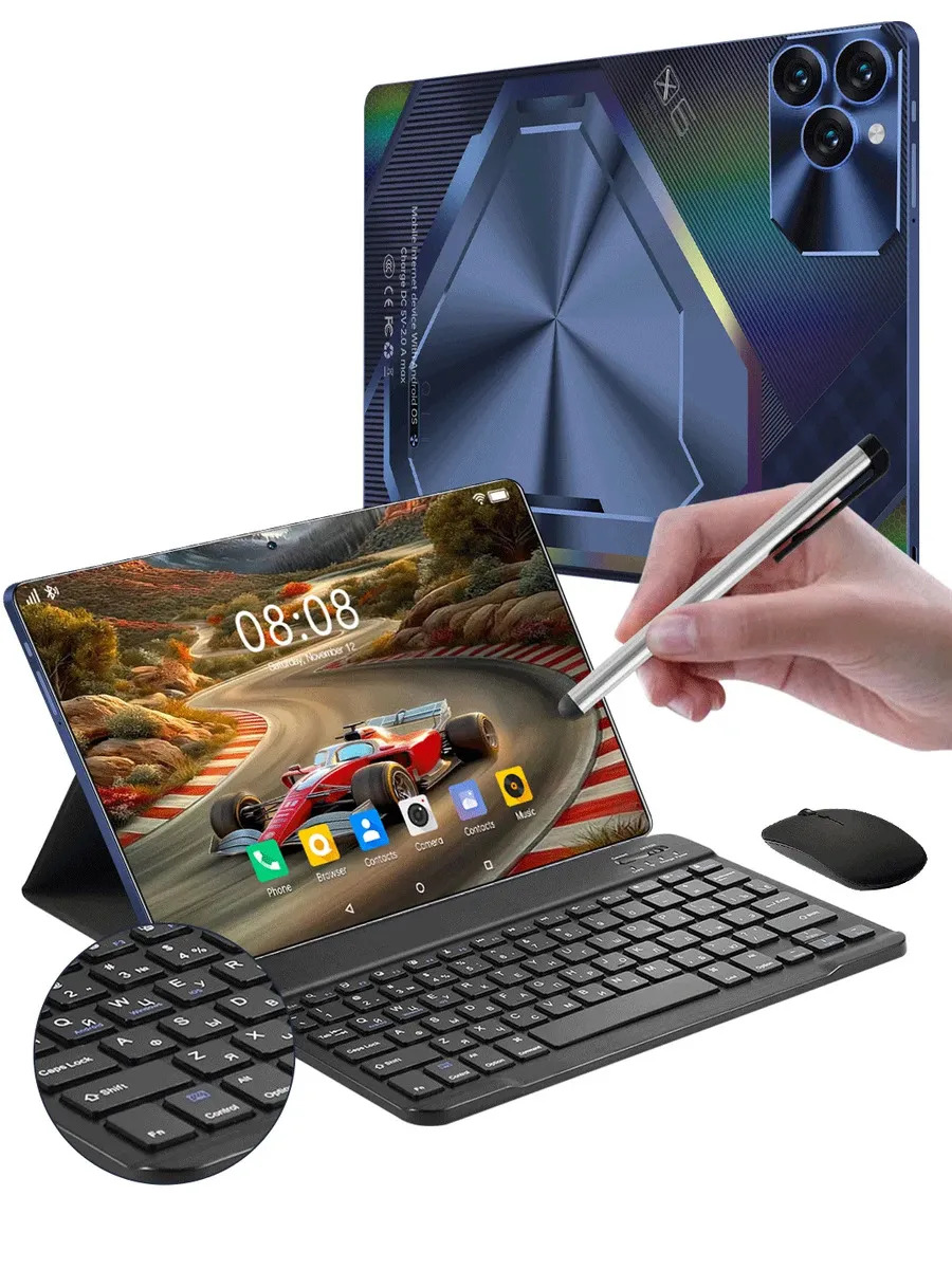 Tablet Pad 6 PRO 16GB Ram 512GB Rom Android 15 Hd Tela Apoia 11.6 Dual Sim Bateria 8800mAh Com Caneta teclado E Mouse para Estudo Trabalho