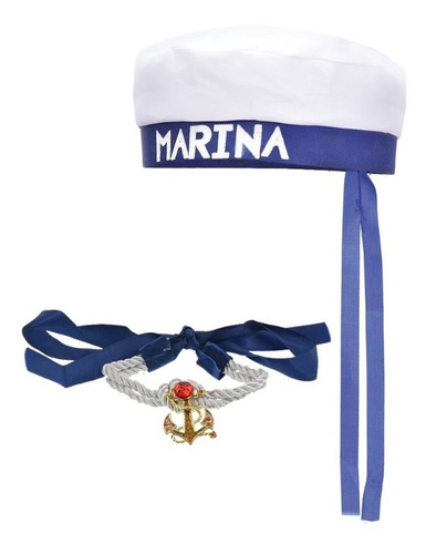 Combo Marinera Set Disfraz Cosplay Kit Collar + Gorro Marina