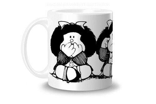  Canecas Personalizadas Porcelana 325 Ml Mafalda Original