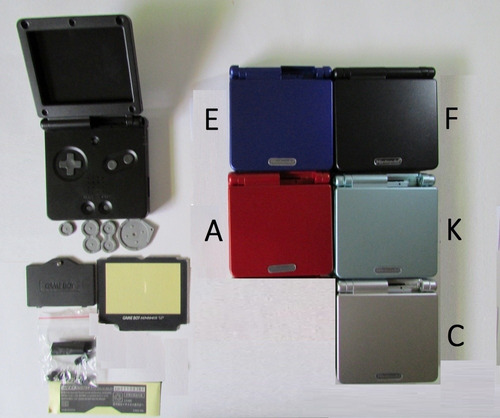 Imagem 7 de 8 de 1 Carcaça Game Boy Color, Advance Ou Sp + X Y + Borrachas