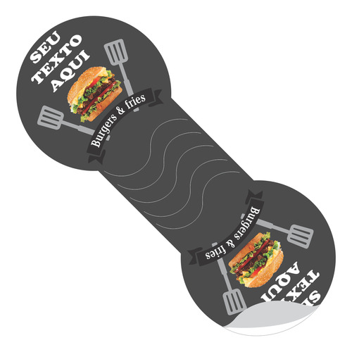 Etiqueta Lacre Colante Personalizada Hamburguer 1.000 Unid