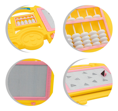 Imagem 5 de 7 de Quadro Magico Infantil Caneta E Carimbo Trem Lousa Amarelo