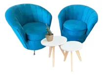 Comprar Sillon Individual X2 Tapizado Pana Colores + Combo Mesas
