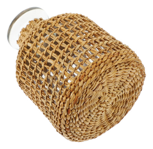 Jarrón De Mimbre Terrarium Gra, Jarrón De Vidrio De Ratán