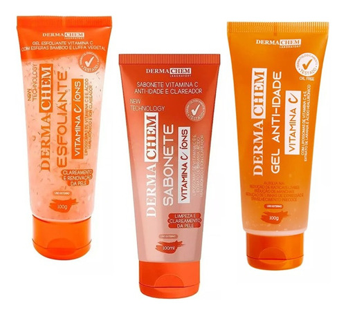 Kit Skin Care Vitamina C Trio Cuidado Facial Limpeza De Pele