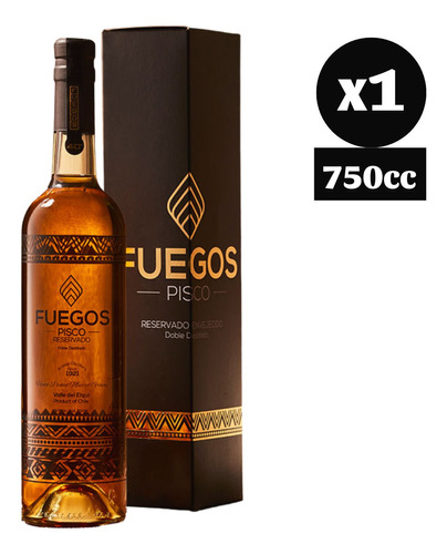 Pisco Fuegos Envejecido 40 750cc Añejado - Doble Destilado