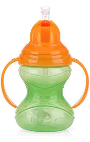 Taza Nuby Flip N Sip Clik-it Sin Derrames 360° Con Pajita