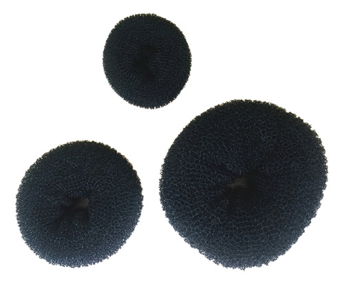Black Hair Donut Bun Maker, 3 Herramientas De Esponja Para P
