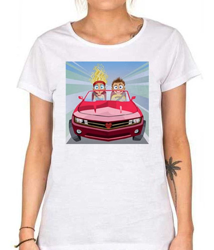 Remera De Mujer Hombre Y Mujer Enamorados Manejando