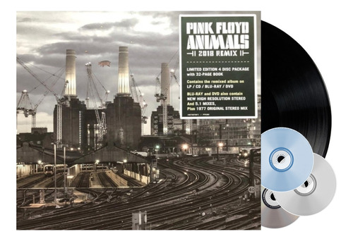 Pink Floyd Animals 2018 Remix Lp Vinyl + Cd + Dvd + Blu-ray