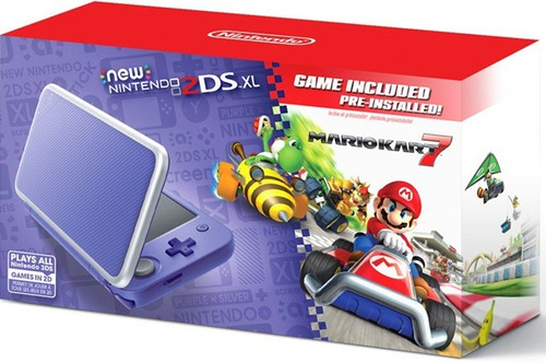 New Nintendo 2ds Xl Color Lila+ Juego Mario Kart 7. Nueva