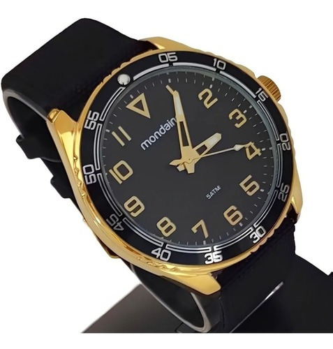 Relógio Mondaine Masculino Dourado Preto 32434gpmvdj1