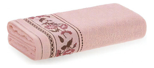 Toalha De Rosto Flora Elegante Karsten Boa Absorção Cor Rosa