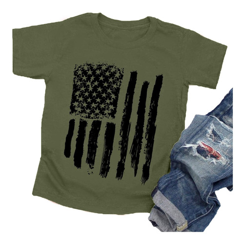 Camiseta Patriótica De La Bandera Americana Para Niños Y .